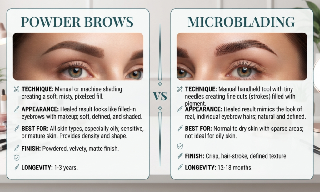 Powder Brows vs Microblading
